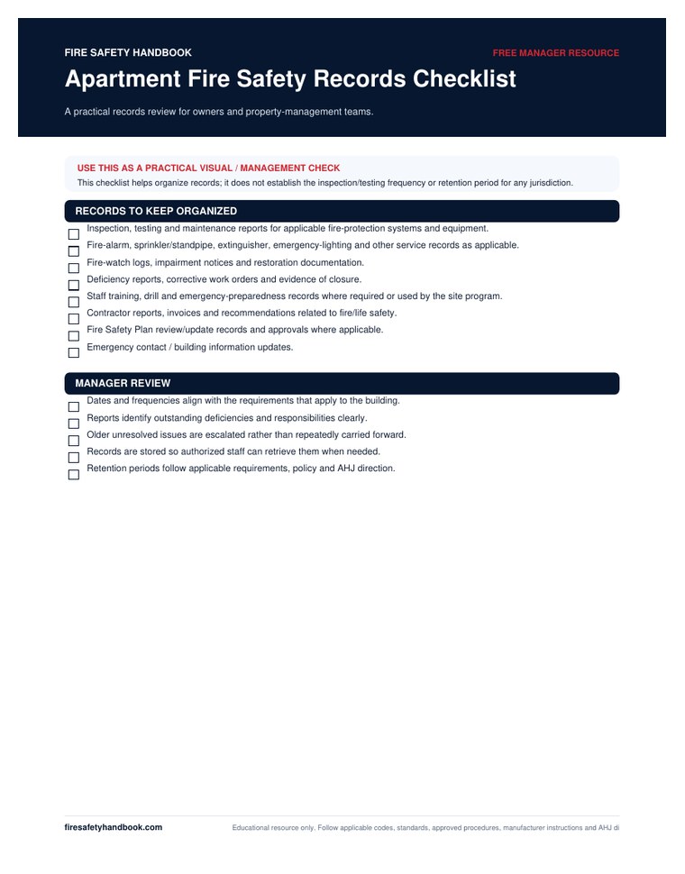 Apartment Fire Safety Records preview