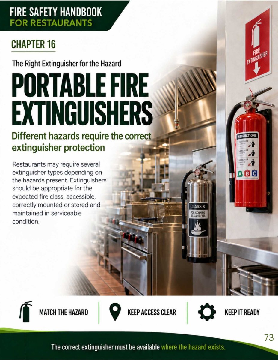 Restaurant Class K extinguisher handbook page